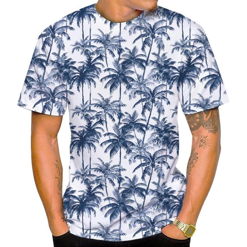 

New Resort Style Casual Fashion and Comfort Round Neck Men s 3D Printed T-shirt Top Summer XXS