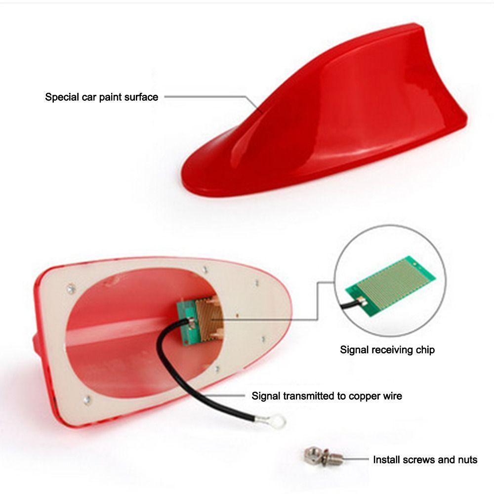 FM/AM Car Shark Fin Antenna Punch-free Auto Roof Shark Fin Aerial  Car Accessories