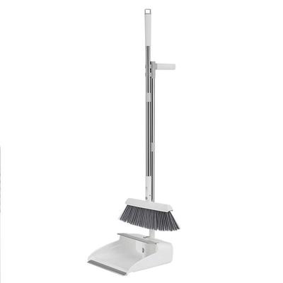 Brangdy Foldable Soft Bristle Broom and Dustpan Set