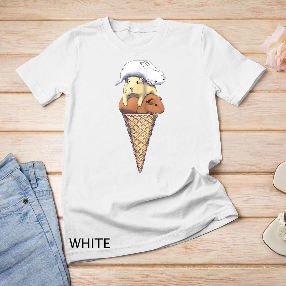 Funny Guinea Pig Ice Cream Unisex T-shirt 8 4XL