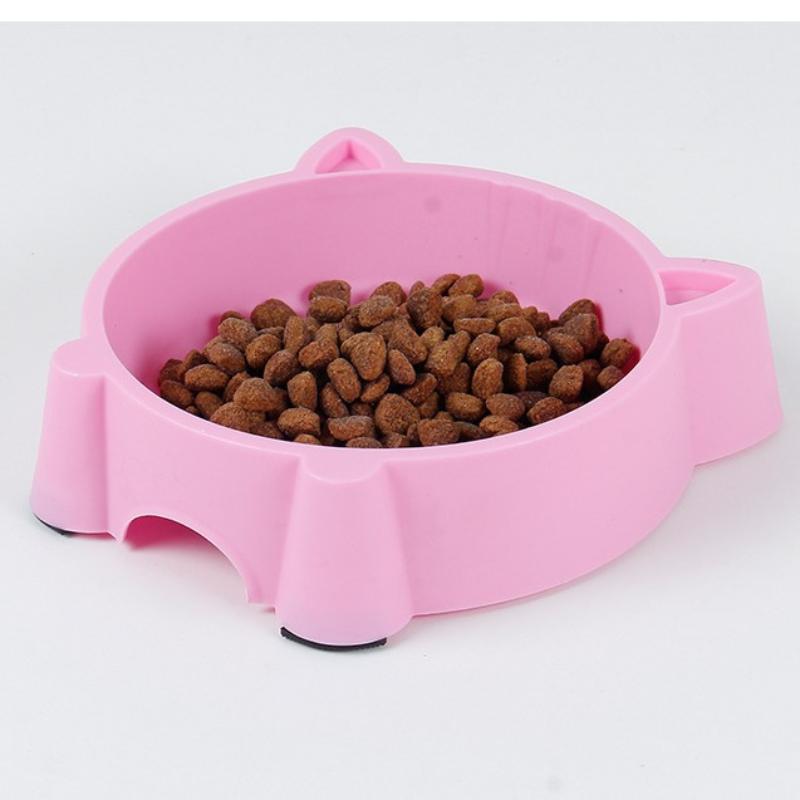 Cute Cat Ear Design Pet Bowl - Non-Slip Plastic Food & Water Feeder For Dog & Kittens & Small Puppies, Durable & Eco-Friendly
