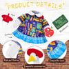Porch Display Clothes for School Season, Polyester Dress Outfit with Red Cap, Sign and Fruit Charm for Garden Entry Placement, Figure Not Included