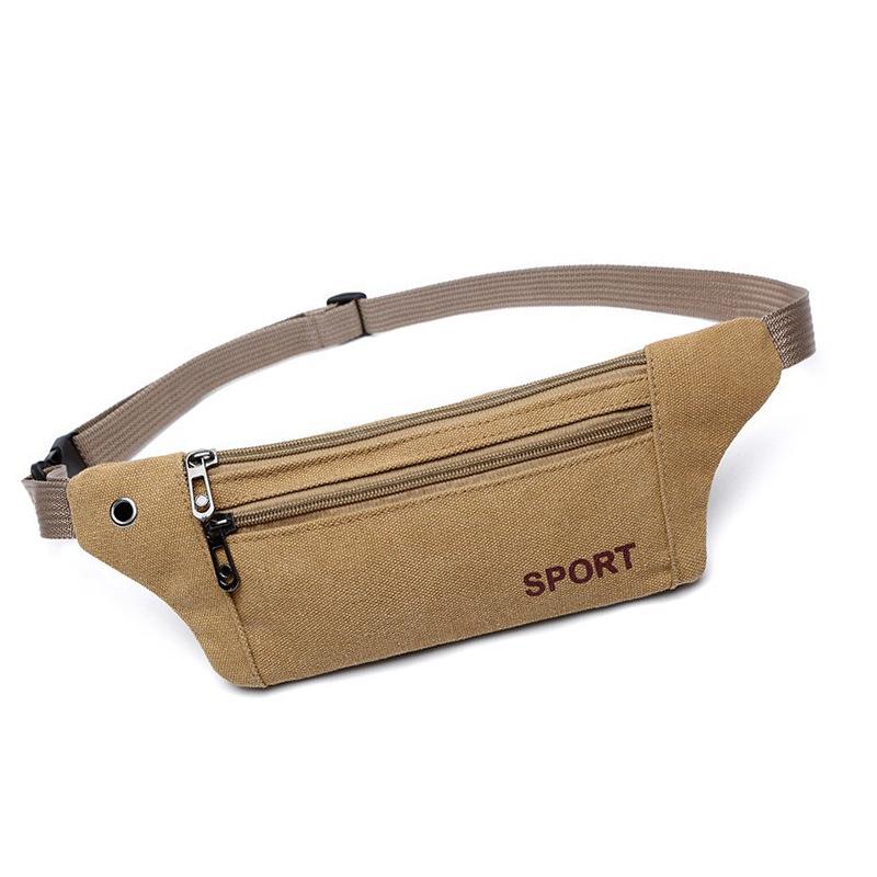 Custom Logo Unisex Crossbody Canvas Waist Bag for Outdoor Sports, Mountaineering, Fitness & Running