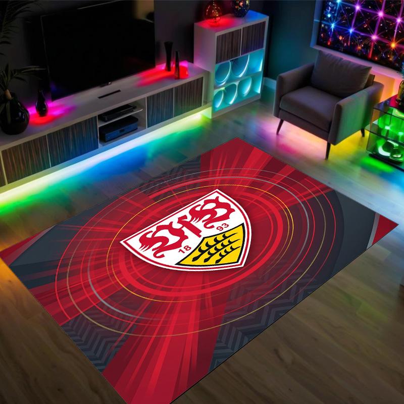 Tappeto in Velluto di Cristallo Design VfB Stuttgart Accogliente Non?Tappeto Stampato Antiscivolo per Camera da Letto Soggiorno Ingresso