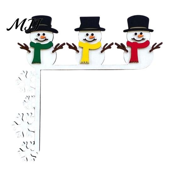 Decorazione Murale Natalizia da Interno, Segno Angolare in Legno per Porta di Natale, Ornamento Festivo a L da Appendere, Regalo per Festa in Casa, Babbo Natale Renna Pan di Zenzero