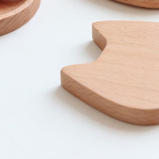 Exquisite Sauce Dish Comfortable Touch Wooden Cartoon Cat Shaped Dipping Bowl Desktop