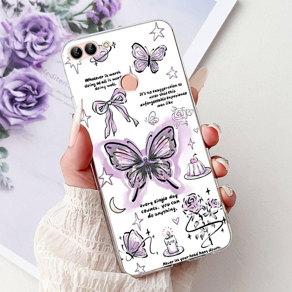 For Huawei P Smart 2018 Case Popular Butterfly Soft Silicone TPU Phone Back Cover For Huawei PSmart FIG-LX1 FIG-LX2 FIG-LX3 Case