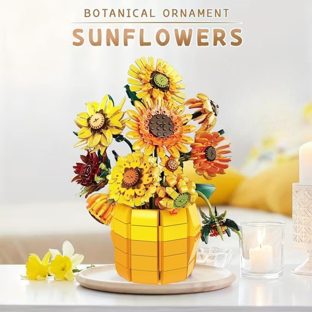 1009 szt. Kreatywne Klocki Słonecznikowe Czarna Róża w Stylu Gotyckim Model z Klocków Dekoracja Domu Zabawki dla Dzieci Prezenty Świąteczne