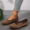 New Breathable Knitted Color Blocked Light Mouth Single Shoe for Women, Flat Bottomed Round Toe Mesh Shoes, Summer Casual Shoes