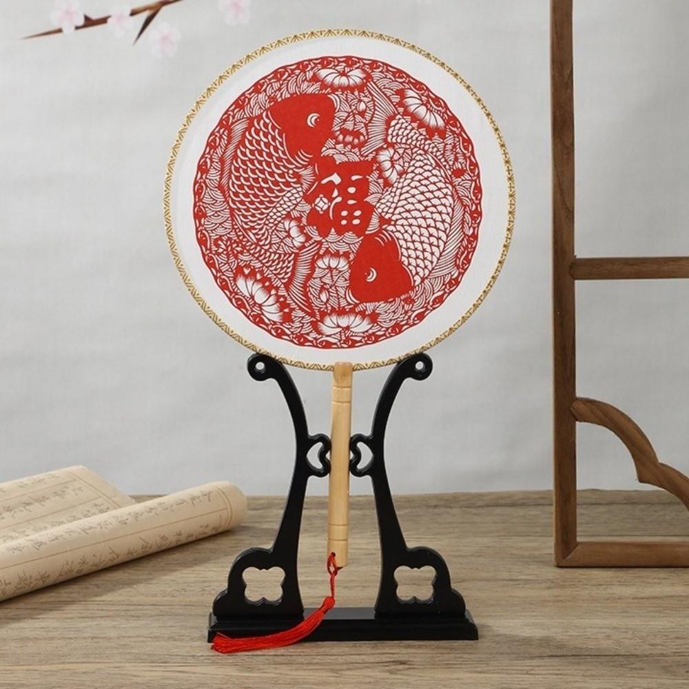 Vintage Round Hand Fan Artistic Silk Handheld Fans Decorative Fan Classical Fan  Photography Props