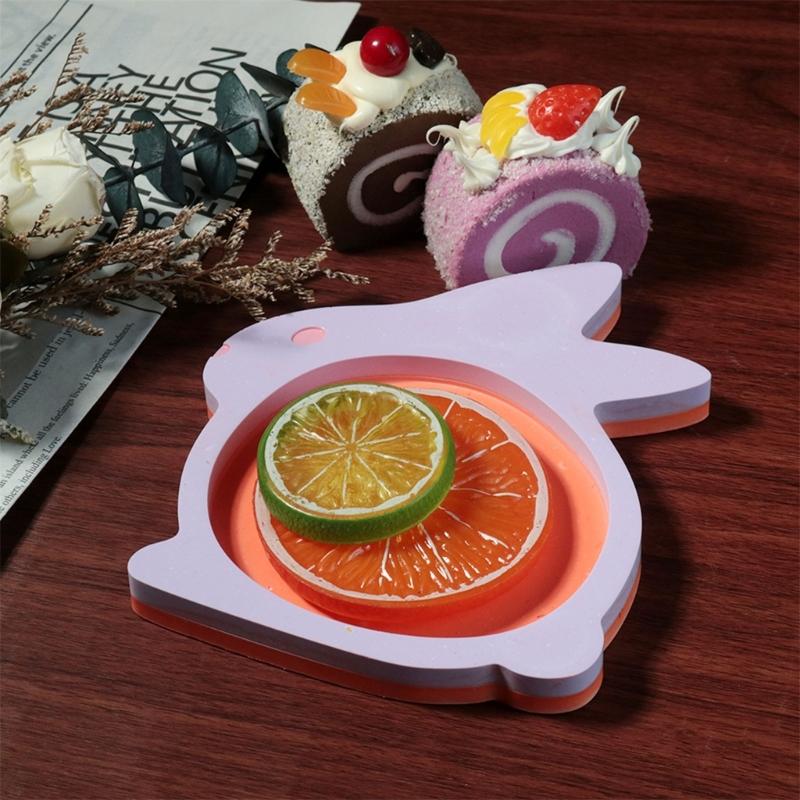 Flexible Sturdy Silicone Epoxy Resin Castes Mold Rabbits Shaped Tray Dishes Molds for Craft and Home Decoration