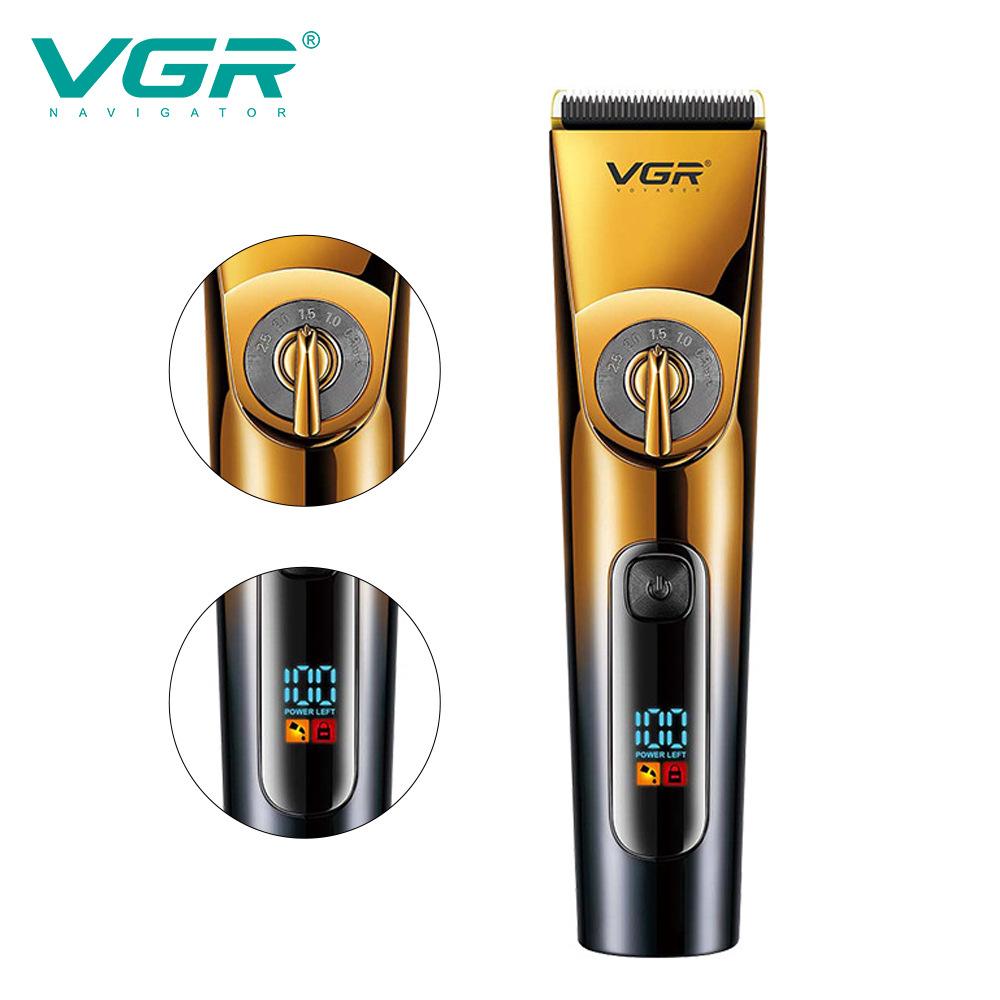 Original VGR 663 Professional Hair Trimmer Electric Hair Clipper IPX6 Waterproof Home Shaver Haircuts Machine with LED Display Barber Trimmer for Men