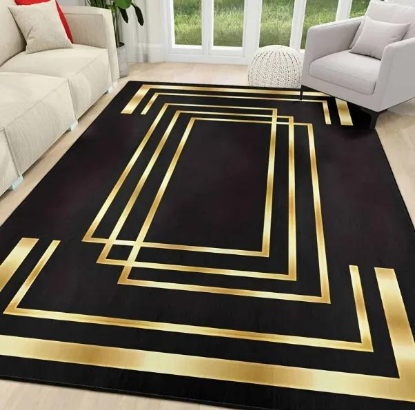Luxury Chenille Mat Bohemian Floral Persian Mat Machine Washable for Living Room Bedroom Entryway Gray Black Boho Floor Mats