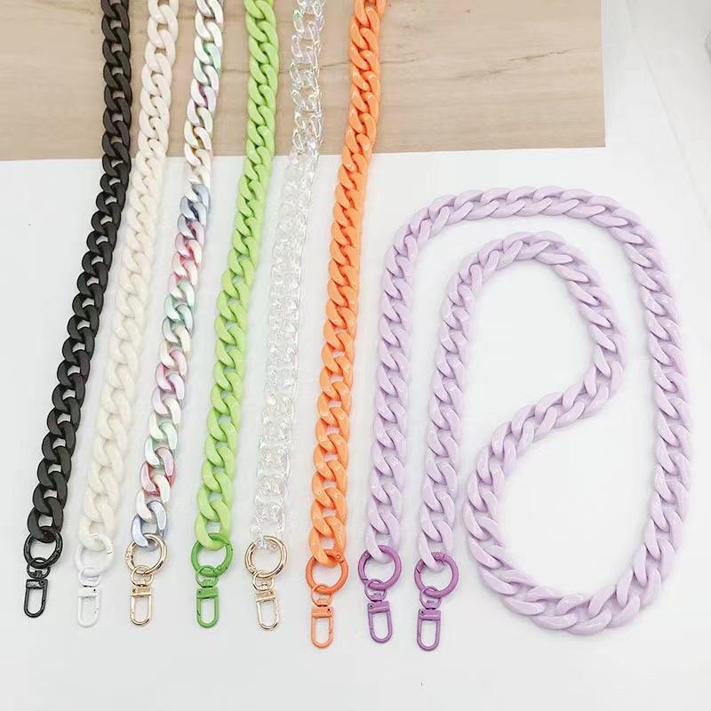 120cm Fashion Woman Handbag Accessory Chain 8 colors Resin Chain Frosted Strap Clutch Shoulder Purse Chain For Phone Case