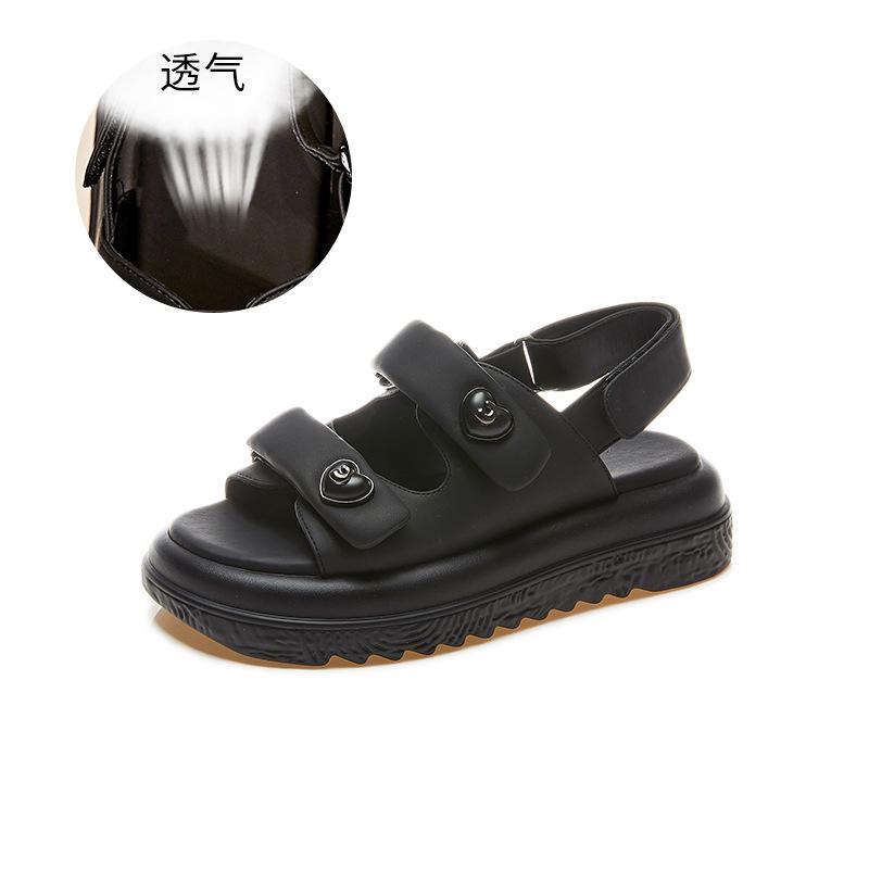 New Velcro Sandals Women's Shoes 2025 Summer Muffin Bottom Sports Sandals Casual Versatile Sandals Fashion