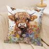 Scottish Highland Cow Cushion Cover Soft Plush Fabric DoubleSided Printed Cushion Covers for All Seasons Modern HomeDecor Gift