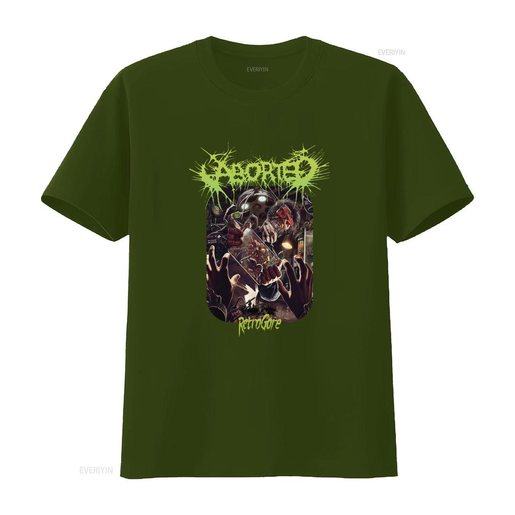 Retro Aborted Band Retrogore T Shirt Black  All Sizes Available Vintage Washed Versatile Breathable Homme Stylish Stretched
