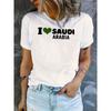 Women Simple Heart Print Short Sleeve Tee Casual Summer Holiday Comfort Top