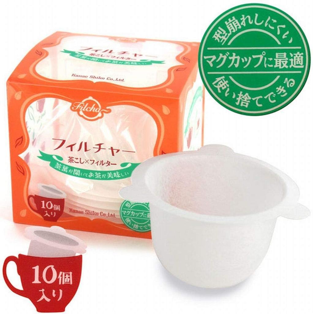 Kanae Paper (Kanaeshiko) Tea Strainers, 10 Strainers X 4 Sets, Made In Japan, Ideal for Tea and Black Tea Mugs, Shape-Retaining, Disposable, White,