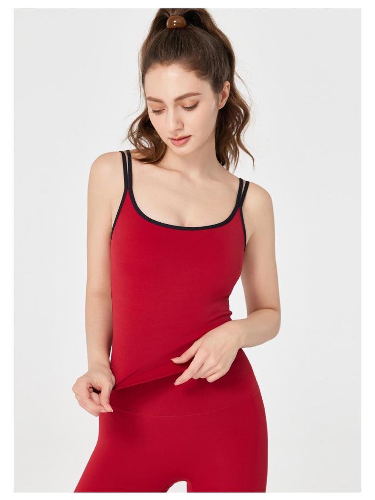 NULS Kryddig Tjej Färgblock Sportlinne med Fast Kupa för Kvinnor