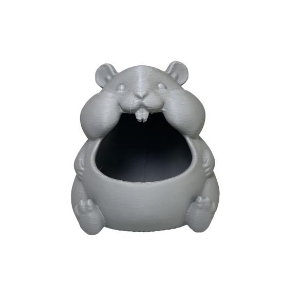 

Hamster Bowl Ornament Cute Hamster Shape Large Capacity Storage Box Home Furnishings for Candy Snacks Jewelry серый