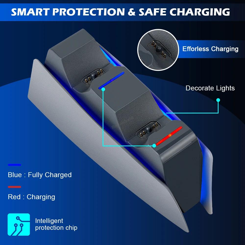 5 COLORS for PS5 Controller Charging Dock Dual Fast Charger Station for PS5 Type-C & PS5 Edge Game Controller  Indicator