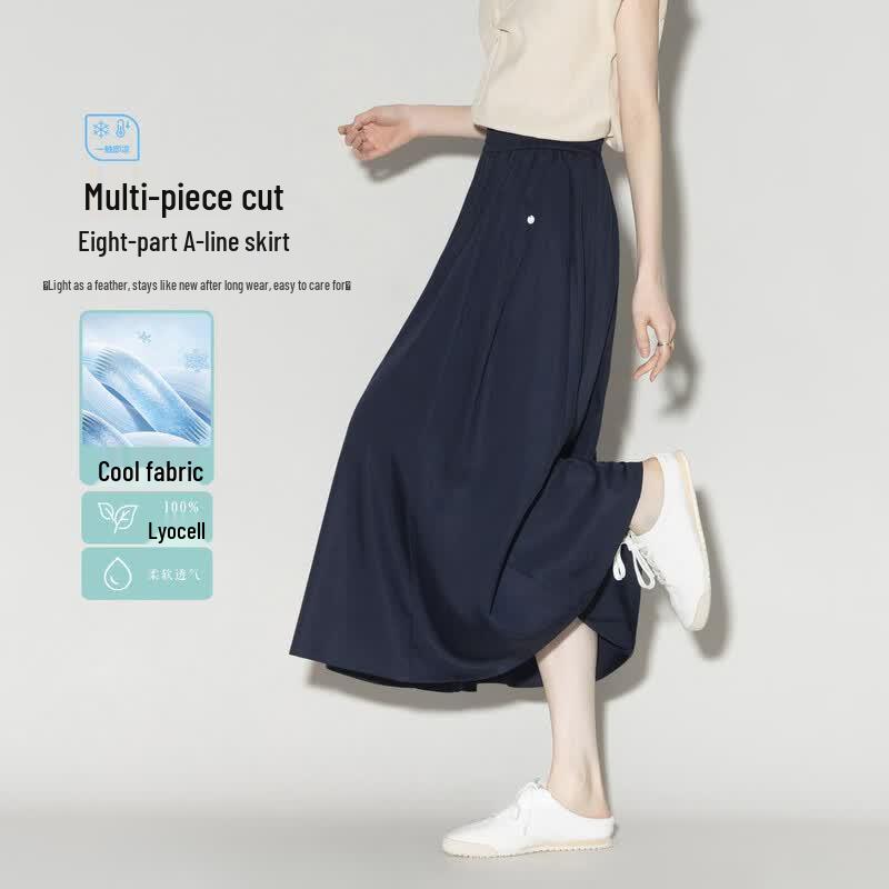 Demana Women s Ice Tencel A-Line Midi Skirt M