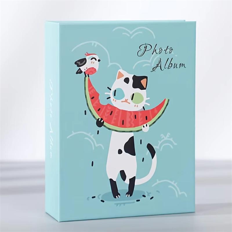 4-inches Large Capacity Family Photo Album Cat Printed Pattern Photo Storage Album High-quality Insert Style Photo Album