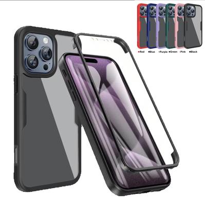 Protector de Pantalla Completo 360 Funda Transparente Para iphone 16E 16 15 14 13 12 11 Pro XR XS Max Plus Funda de Teléfono Antigolpes
