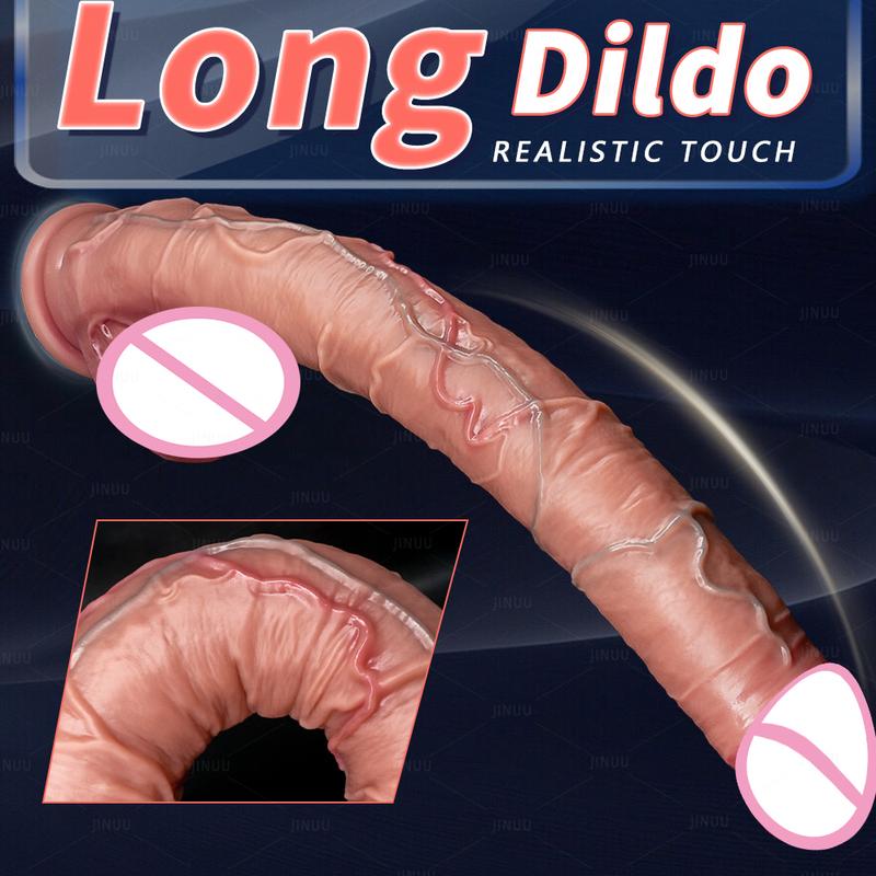 Realistic Long Dildo Brown Anal Plug with Suction Cup Big Penis Butt Plug Long Dick Sex Toys for Women men Phallus Anal Dilator