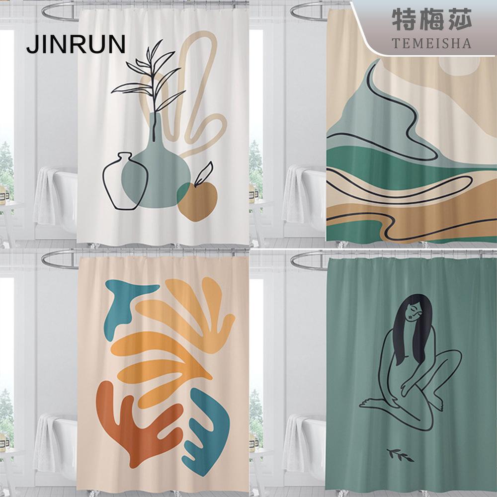 

JINRUN утолщенная водонепроницаемая занавеска для ванной комнаты, устойчивая к плесени, занавеска для душа, занавеска для душевой перегородки, занавеска для душа, занавеска для ванной комнаты, бесплатная перфорация 90*180cm