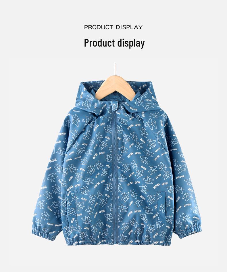 Kinder Wasserdichte Windjacke mit Kapuze für Jungen und Mädchen - Outdoor Wanderjacke, Modische Frühlings-/Herbst-Cardigan-Oberteil.