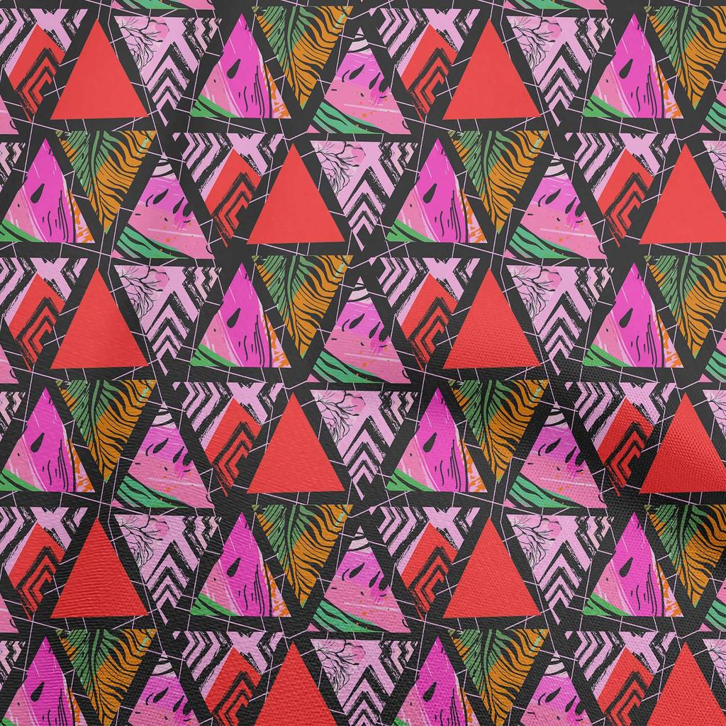 oneOone Bawełna Flex Ciemny Brzoskwiniowy Materiał Geometryczny Tropikalny Tekstura Artykuły do Pikowania Nadruk Materiał do Szycia na Metry 40 Cali