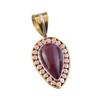Natural Mookaite Gemstone 925 Solid Sterling Silver Two Tone Pendant 1.50" u0H05
