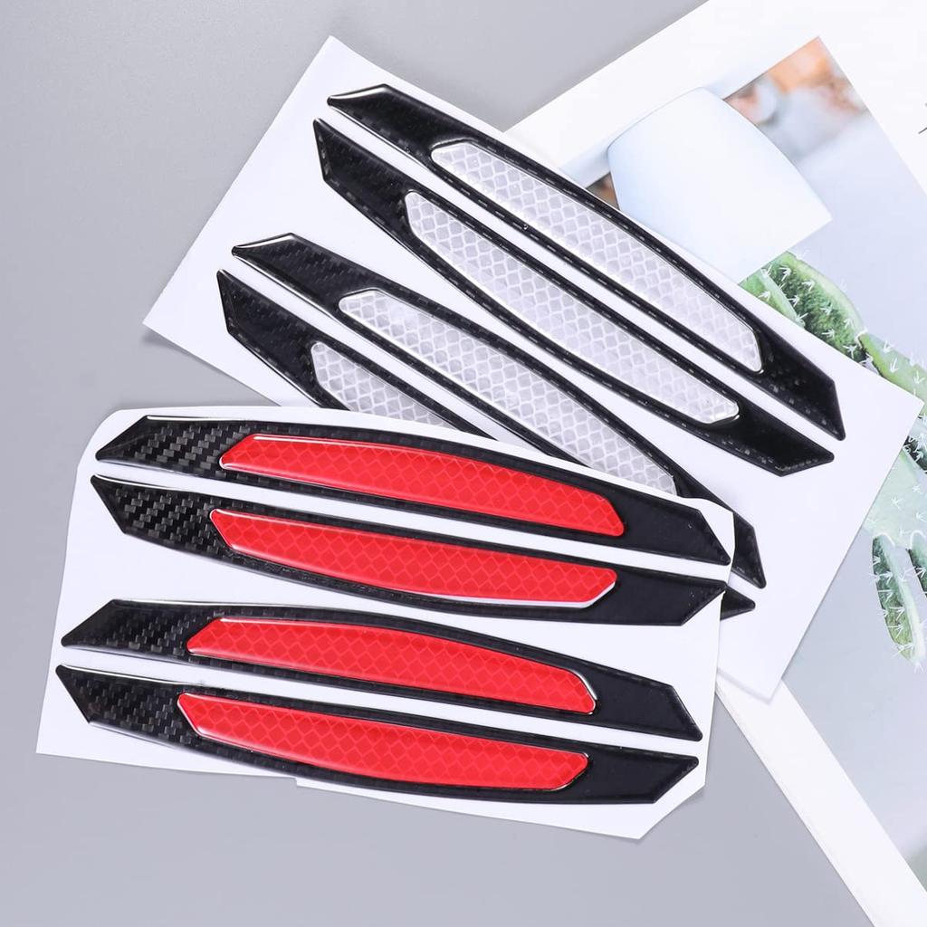 POPETPOP Side Door Guard, Door Trim, Door Edge Guard, Anti-Scratch, General Purpose, Reflective Protection Sticker, Protective Sticker, Black Red