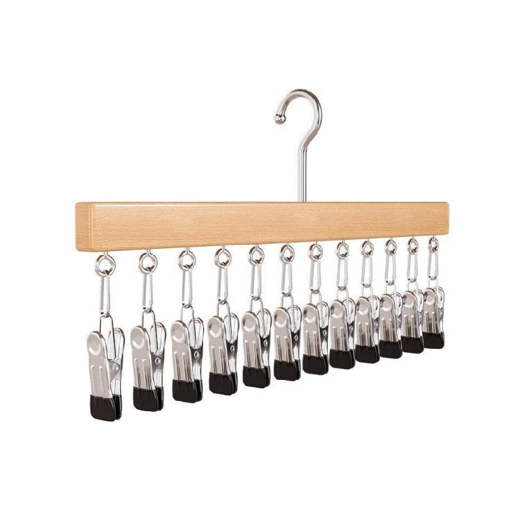 Practical Storage Rack For Caps Belts Household Clothes Hanger with 12 Clip for Bedroom Or Entryway