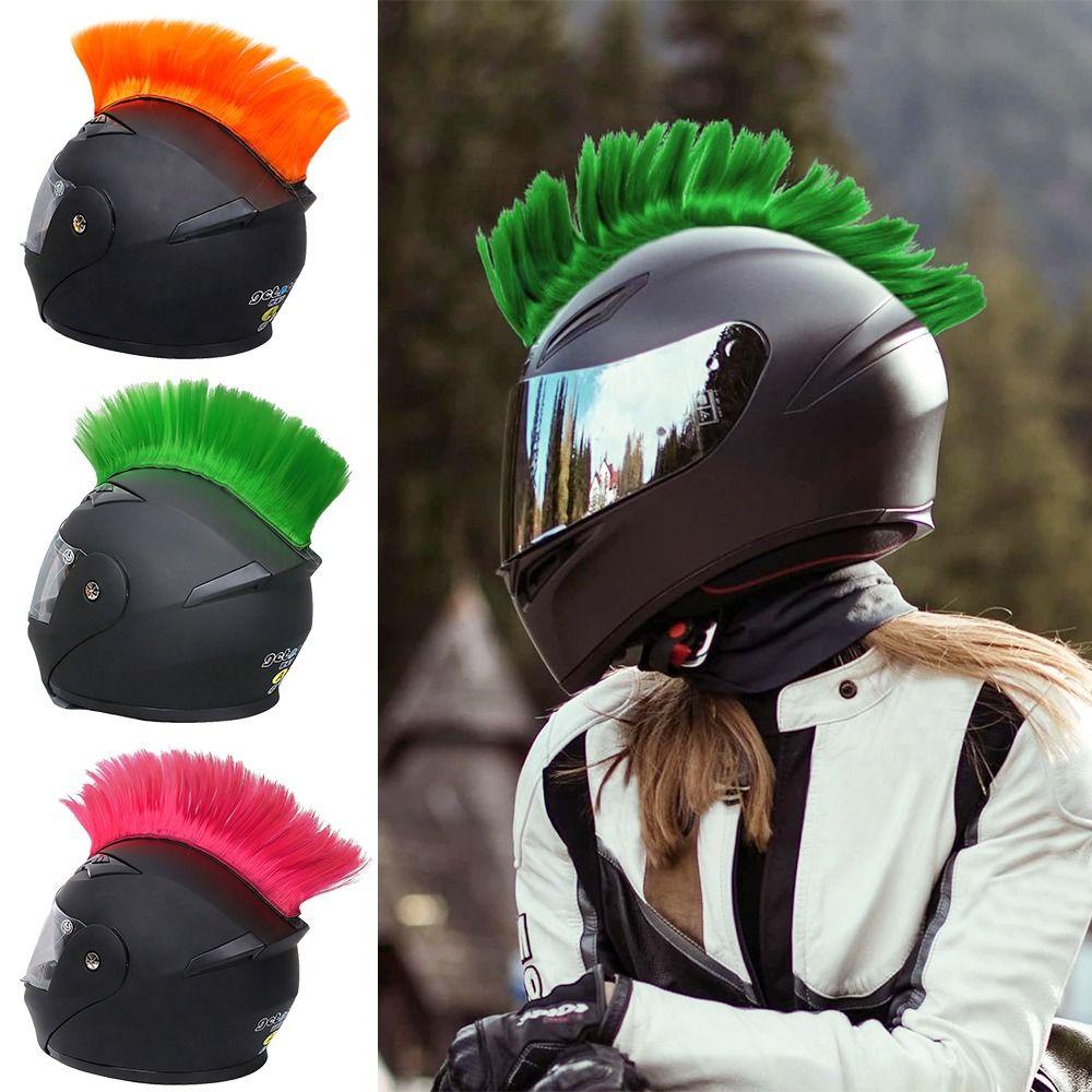 Synthetic Hawks Motor Helmet Decor Reusable Hair Sticker Funny Outdoor Wig