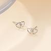 Banyan Tree S925 Silver Sweet Double Heart Earrings for Women