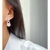 Original Glacier Pink Natural Stone Earrings Women'S Guochao Matte Silver New Chinese Stud Earrings Cold Earrings 05