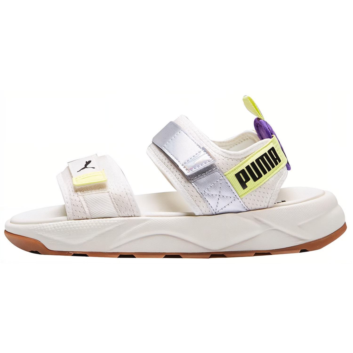 PUMA RS‑Sandal Iri Unisex Slide Sandals White Fluorescent Green 368763-01 42