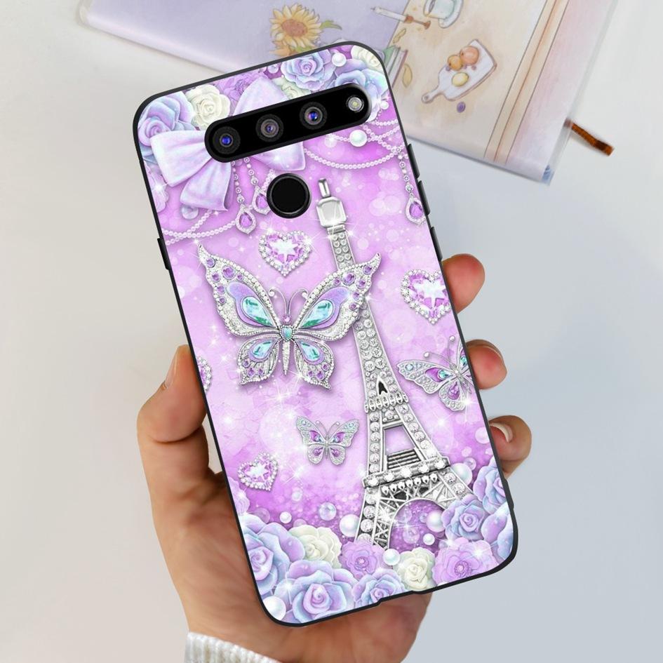 For LG V35 ThinQ Case Cover For LG V40 V50 V50S ThinQ Shockproof Silicone Cases Fashion Flower Soft Funda For LGV50 ThinQ Bumper