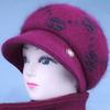 Elegant Winter Woolen Hat & Scarf Set for Women: Warm, Thick Knit with Ear Protection, Perfect for Middle-Aged & Elderly Ladies.