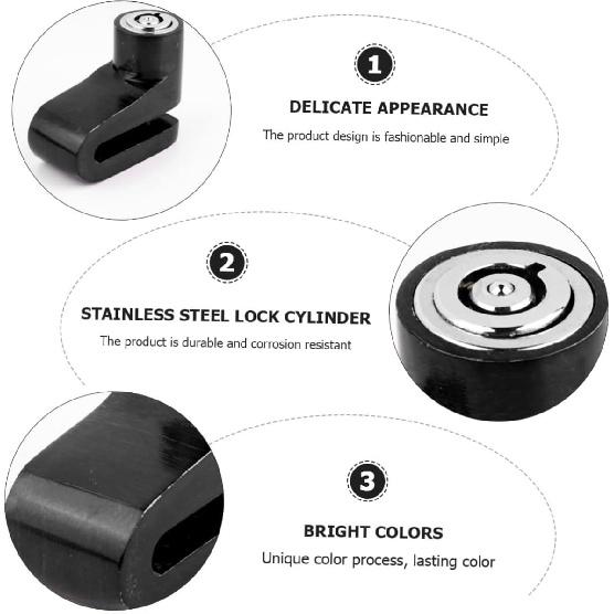 BESPORTBLE 1pc Disc Brake Lock Brake Lock Disc Brake Lock for Motorcycle Wheel - Alarm Aluminum Alloy Scooter