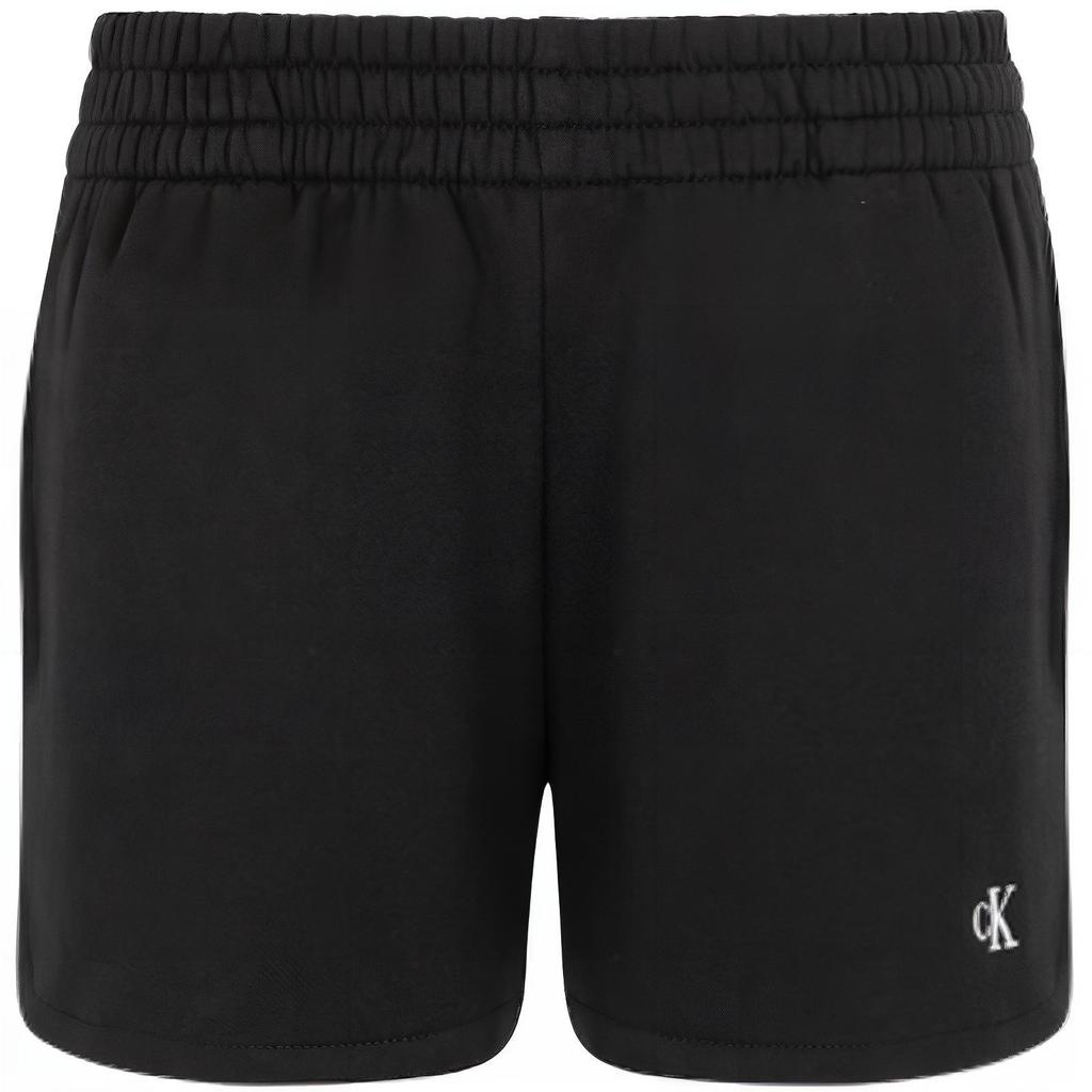 Calvin Klein Letter Embroidered Elastic Waist Straight Leg Shorts Women shorts Black 40WI253BAE