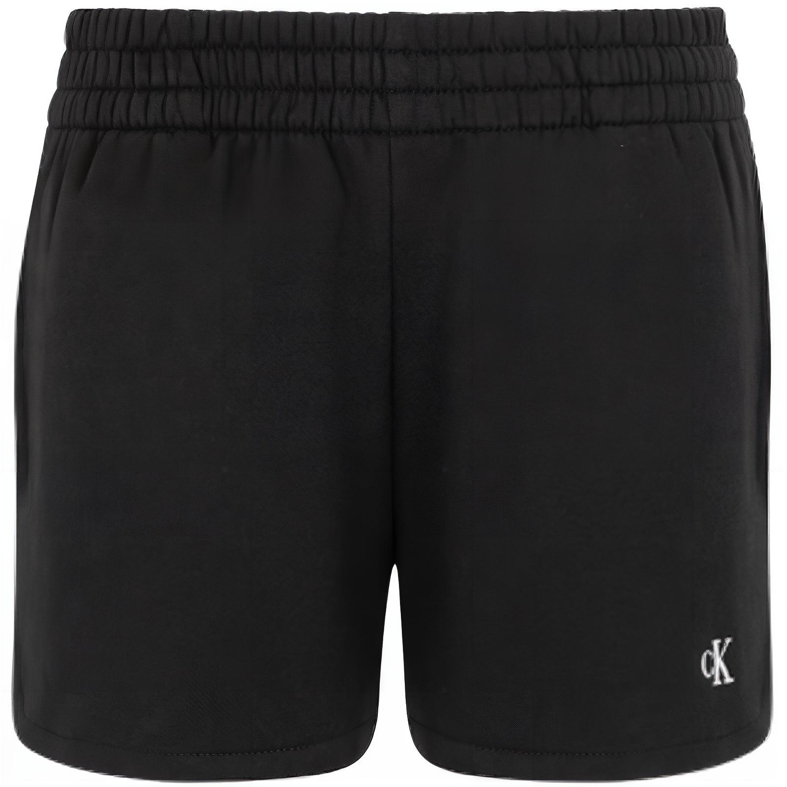 

Calvin Klein Letter Embroidered Elastic Waist Straight Leg Shorts Women shorts Black 40WI253BAE M