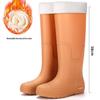 Women's Fashionable Non-Slip High-Top Rain Boots with Fleece Lining for Warmth