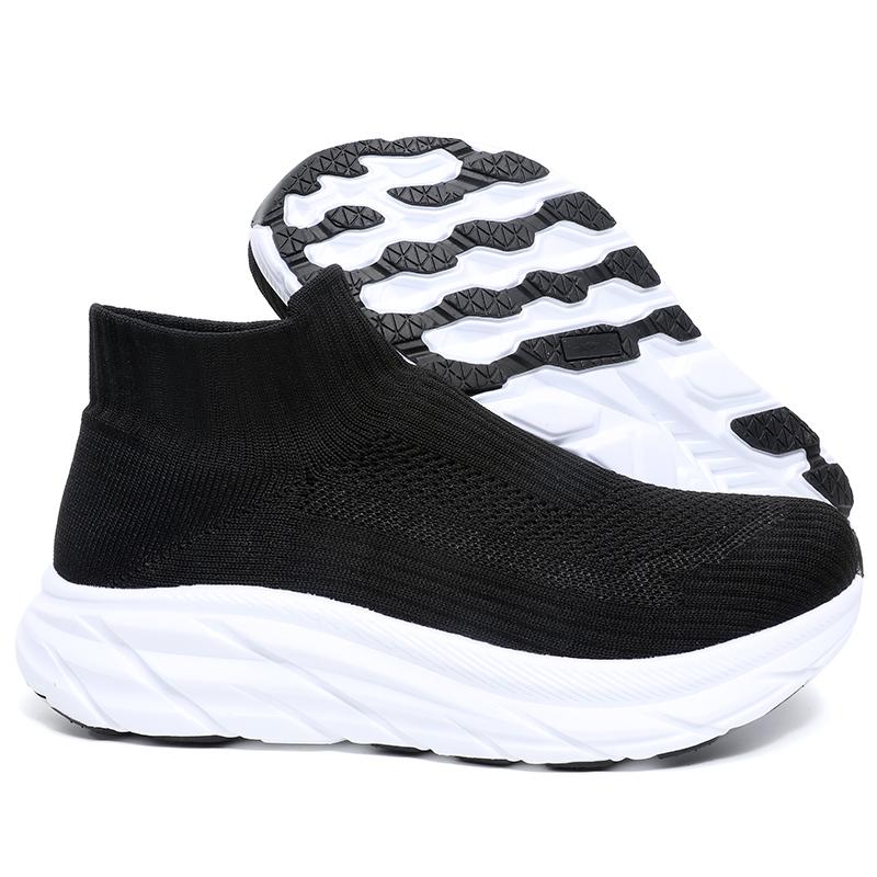 Men‘s Running Shoes Slip-on Socks Shoes Breathable Knit Casual Sneakers Anti-slip Fitness Walking Shoes Male Lightweight Flats