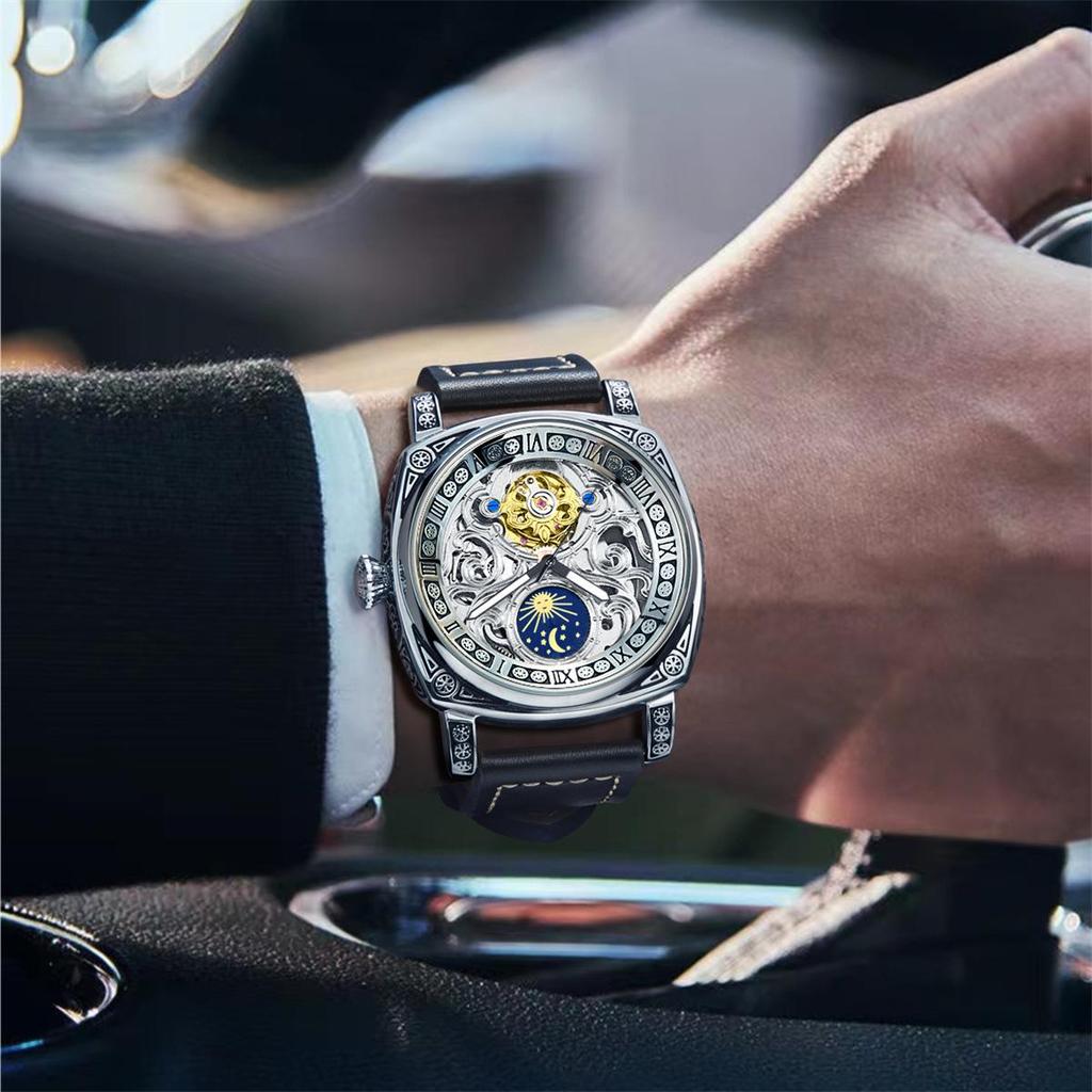 Książę Lotaryngii 8838 Męski Automatyczny Zegarek ze Słońcem, Księżycem i Gwiazdą
