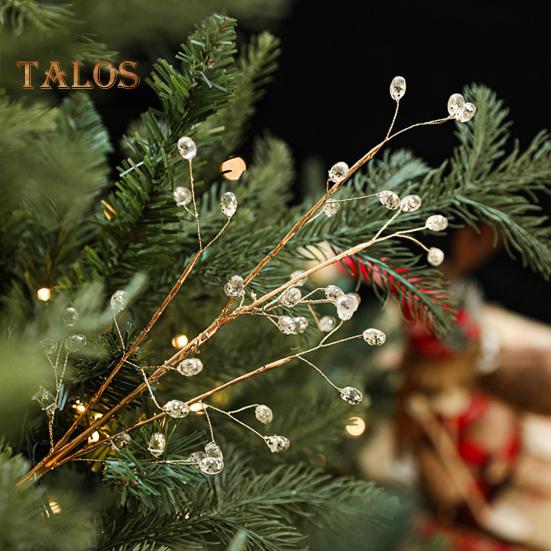 Sclipici artificiale de Crăciun Ornamente de tulpină de fructe de pădure de cristal artificial Pom de Crăciun crenguță strălucitoare crenguțe de mărgele pentru decorarea vazei de nuntă de vacanță