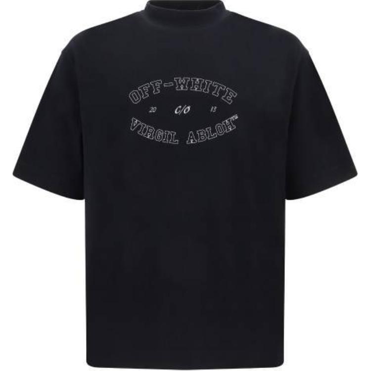 OFF WHITE Logo Printed Crewneck T Shirt OMAA120F24JER00M1001